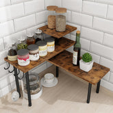 Homode kitchen organizer with 3-tier corner shelf for tidy spice storage.