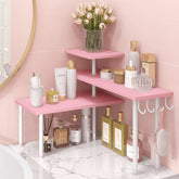 Homode pink 3-tier counter organizer maximizes counter space and keeps daily items organized.