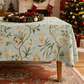 HOMOHEINI Leaves pattern waterproof tablecloth protects surfaces and cleans easily