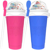 Honbuty Slushie Maker Cup freezes drinks quickly for a refreshing home treat.