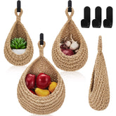 Honeydak teardrop basket in light linen for kitchen storage and organization