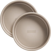 HONGBAKE 9-inch round cake pan set in gold, two-piece bundle for even baking