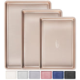 HONGBAKE 13x9 baking sheet with diamond texture for even browning and easy release.