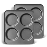 Hongbake muffin top pan set of 2 with 4-cup capacity and easy release.