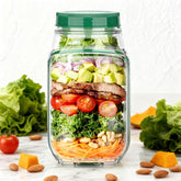 HongzyFirm side-opening salad mason jar for quick, organized meal prep.