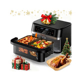HoninJoy 12QT air fryer with flex basket enables versatile family meals.