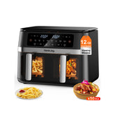 HoninJoy 12QT dual-basket air fryer viewing window for easy monitoring