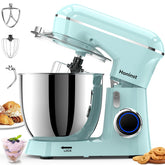 Honinst blue tilt-head stand mixer shown for easy ingredient addition and stylish kitchen presence
