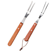 Honoson meat forks with rosewood handle, 13 inch, ideal for precise carving at the table.