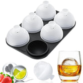 HONYAO whiskey ice ball mold with six spheres for smooth, slow-melting drinks