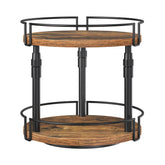 HOOBRO lazy Susan spice rack with adjustable top tray for tall bottles