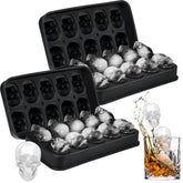 Hoolerry skull ice cubes from the two-pack molds add festive charm to drinks.