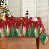Horaldaily Christmas tablecloth with red trees on a dining table, festive and protective