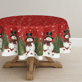 Horaldaily Christmas tablecloth 60x60 round in soft polyester protects surfaces during meals.