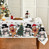 Horaldaily Christmas tablecloth with gingerbread man design for festive family dining