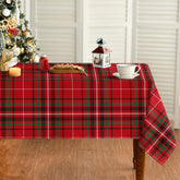 Horaldaily Christmas tablecloth with buffalo plaid red for festive dining and protection