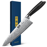 HOSHANHO 8-Inch Chef Knife blade for precise, effortless slicing.