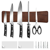 HOSHANHO acacia wood magnetic strip securely holding knives