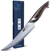 HOSHANHO boning knife blade in action for precise filleting and clean cuts.