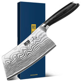 HOSHANHO 7-inch blade for precise meat and tough vegetable cuts.