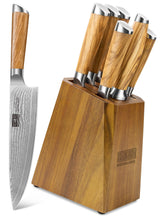 HOSHANHO knife set in wood block showing organized storage for everyday cooking