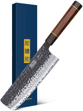 HOSHANHO Nakiri knife front view showing blade and handle for vegetable prep.