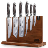 HOSHANHO seven-piece knife set ready for precise slicing in home kitchens