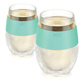 Host Wine Freeze Cup set with empty glasses ready to chill for easy serving
