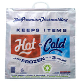 Hot Cold Bag Pinsuko insulated bag open for groceries or beach day.