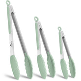 Hotec premium stainless steel tongs 7-inch with hanging loop for easy storage.