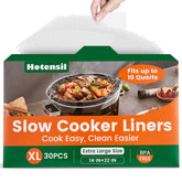 Hotensil slow cooker liner packaging shows easy pull-out design for quick use.