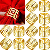 Hotop 16-pack gold napkin rings with hollow-out design for elegant table decor