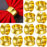 Hotop 8-pack gold napkin rings with beaded rim for elegant table decor