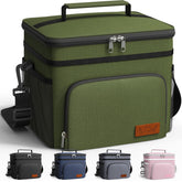 HOTOR insulated lunch box front pocket keeps napkins and keys organized on the go.