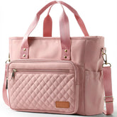 HOTOR Lunch Box for Women pink exterior highlighting organized pockets for on-the-go meals.
