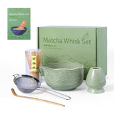 HOTTOR matcha bowl with spout for drip-free pouring and frothy drinks.