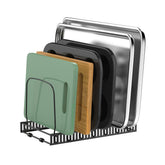 Housolution cutting board organizer rack with adjustable dividers for flexible kitchen storage