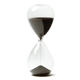 HoveBeaty hourglass timer in black glass for a precise 15-minute focus session.