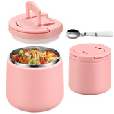 Howeemo 20oz insulated food jar with pink buckle lid for school lunches.