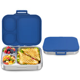 Howeemo bento box with blue lid seal keeps sauces contained for mess-free lunches.