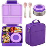 Howeemo bento box set with four compartments keeps meals organized for school
