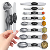 Howgoody magnetic measuring spoons set with strong magnets for easy nesting