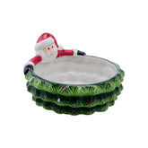 HPYNPES Christmas candy bowl with tree and Santa design for festive entertaining