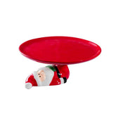 HPYNPES Santa ceramic cake stand hand-painted for festive desserts