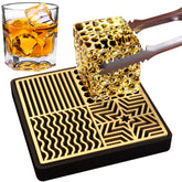 HRCOYES brass ice stamp closeup shows durable metal and crisp cube impressions.