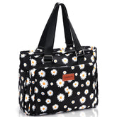 HSHRICH large floral insulated lunch bag front view with spacious 12L capacity