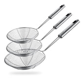 HSpiow spider strainer 4-7 inch with long handle for safe hot oil frying.