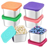 HTEVW 6oz stainless steel snack containers for kids, compact and easy to carry