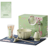 HTRCXB ceramic matcha bowl with pour spout for easy serving
