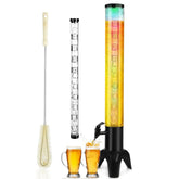HUAFUNWIN beer giraffe dispenser on table with 3L tower, ideal for gatherings